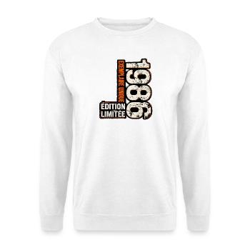 Vintage 1986 Geschenk 40 Jahre Herrenjubiläum - Unisex Pullover - Weiß - Vorne - Alina (178cm) & Michal (187cm)
