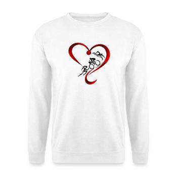 Triathlon-holic - Unisex Pullover - Weiß - Vorne - Alina (178cm) & Michal (187cm)