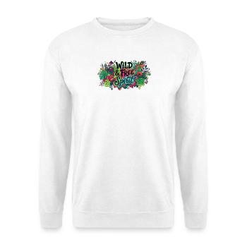 Wild and free spirit - Unisex Pullover - Weiß - Vorne - Alina (178cm) & Michal (187cm)