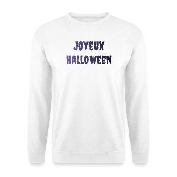 HALLOWEEN. KÜRBIS. HALLOWEEN KÜRBIS - Unisex Pullover - Weiß - Vorne - Alina (178cm) & Michal (187cm)