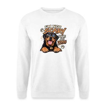Ich bin nicht gruselig, du bist dramatisch - Unisex Pullover - Weiß - Vorne - Alina (178cm) & Michal (187cm)