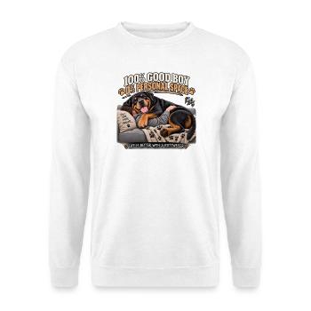 100% braver Junge, eigener Raum - Unisex Pullover - Weiß - Vorne - Alina (178cm) & Michal (187cm)