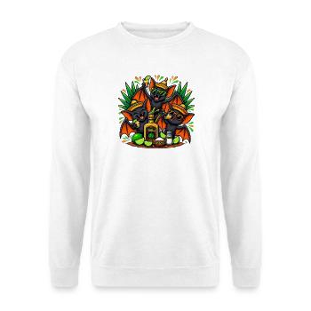 Tequila Fledermaus Fiesta - Unisex Pullover - Weiß - Vorne - Alina (178cm) & Michal (187cm)