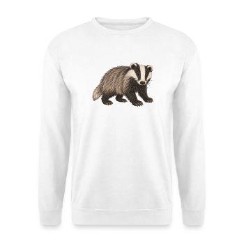 Rasieren, Pinselzeichnen strukturierter Bleistift - Unisex Pullover - Weiß - Vorne - Alina (178cm) & Michal (187cm)