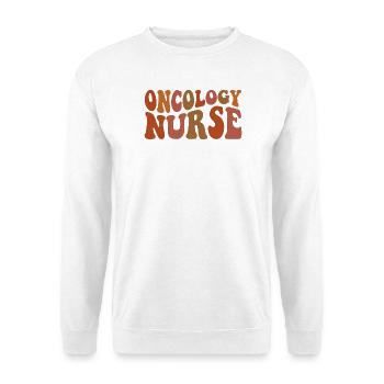 Onkologie-Krankenschwester – Krebspflege-Pflegegeschenk - Unisex Pullover - Weiß - Vorne - Alina (178cm) & Michal (187cm)