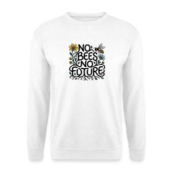 "KEINE BIENEN, KEINE ZUKUNFT" - Unisex Pullover - Weiß - Vorne - Alina (178cm) & Michal (187cm)