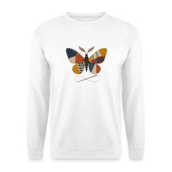 Patchwork-Nähfalter - Unisex Pullover - Weiß - Vorne - Alina (178cm) & Michal (187cm)