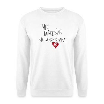 ich werde Oma - Unisex Pullover - Weiß - Vorne - Alina (178cm) & Michal (187cm)