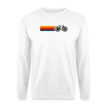 Retro-Sonnenuntergangs-Bunte Schleifen - Unisex Pullover - Weiß - Vorne - Alina (178cm) & Michal (187cm)