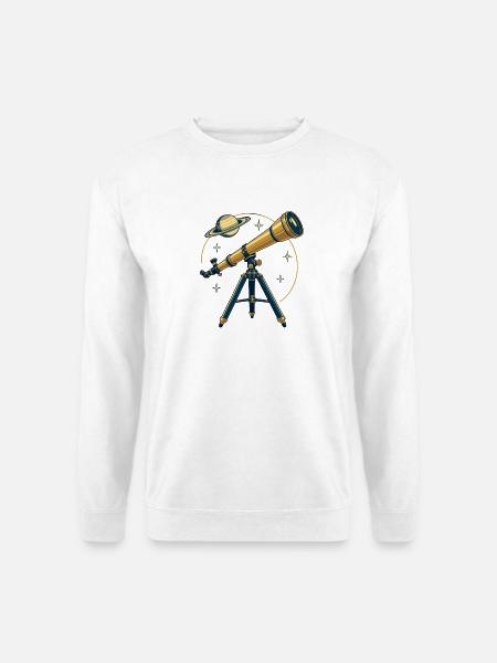 Retro Backyard-Teleskop - Unisex Pullover - Weiß