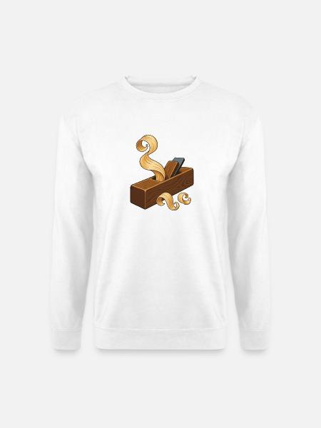 Holzhobel und Späne - Unisex Pullover - Weiß