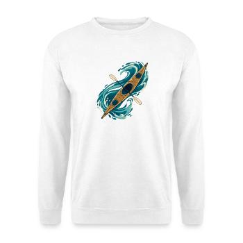 Seekajak in Küstengewässern - Unisex Pullover - Weiß - Vorne - Alina (178cm) & Michal (187cm)