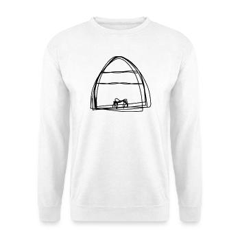 Bienenkorb handgezeichnet - Unisex Pullover - Weiß - Vorne - Alina (178cm) & Michal (187cm)