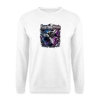 Wolfsruf Neon Geometrie - Unisex Pullover - Weiß - Vorne - Alina (178cm) & Michal (187cm)
