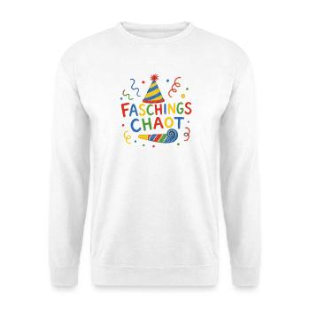 Faschings Chaot Karneval Kinder Party Spruch Shirt - Unisex Pullover - Weiß - Vorne - Alina (178cm) & Michal (187cm)