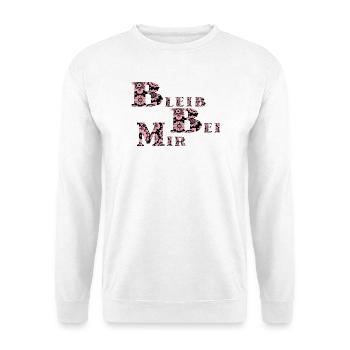bleib bei mir - Unisex Pullover - Weiß - Vorne - Alina (178cm) & Michal (187cm)