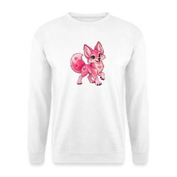 Kawaii Pink Coyote - Unisex Pullover - Weiß - Vorne - Alina (178cm) & Michal (187cm)