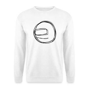 Helm handgezeichnet - Unisex Pullover - Weiß - Vorne - Alina (178cm) & Michal (187cm)