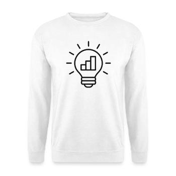 Glühbirnen-Symbol für Geschäftswachstum - Unisex Pullover - Weiß - Vorne - Alina (178cm) & Michal (187cm)