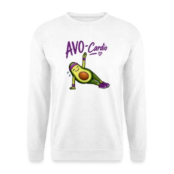 AVO-Cardio Avocado Workout - Unisex Pullover - Weiß - Vorne - Alina (178cm) & Michal (187cm)