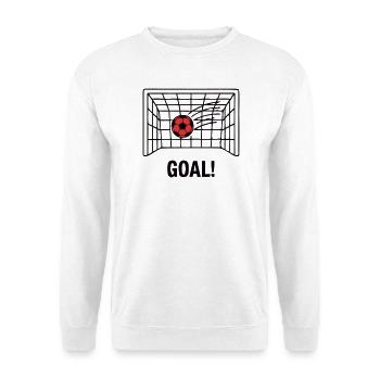 Fussballer Wappen Stadium Hero - Unisex Pullover - Weiß - Vorne - Alina (178cm) & Michal (187cm)