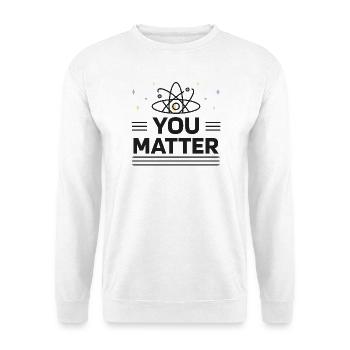  Physik, Biologie, Naturwissenschaften Mathe - Unisex Pullover - Weiß - Vorne - Alina (178cm) & Michal (187cm)