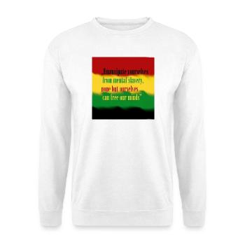 Liebe und Frieden - Unisex Pullover - Weiß - Vorne - Alina (178cm) & Michal (187cm)