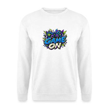 Spiel auf Graffiti Neon - Unisex Pullover - Weiß - Vorne - Alina (178cm) & Michal (187cm)