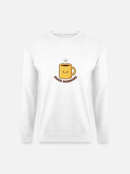 Guten Morgen Kawaii Kaffeetasse - Unisex Pullover - Weiß