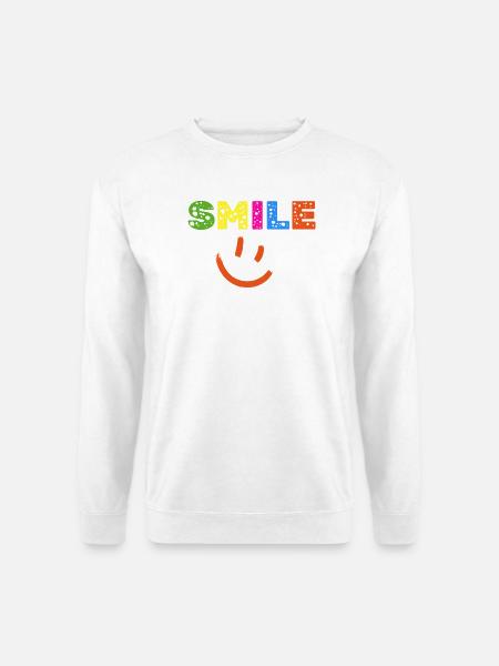 Smile Farbexplosion, Gute Laune Shirt, Statement - Unisex Pullover - Weiß