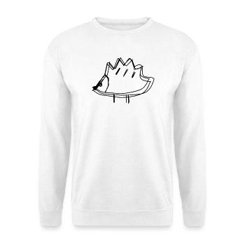 Igel handgezeichnet - Unisex Pullover - Weiß - Vorne - Alina (178cm) & Michal (187cm)