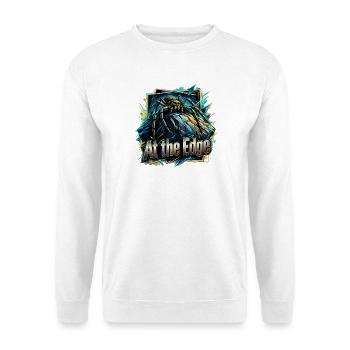 Am Rand der Kante Spinnenkunst - Unisex Pullover - Weiß - Vorne - Alina (178cm) & Michal (187cm)