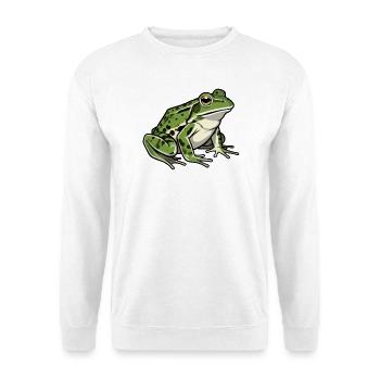 Frosch  - Unisex Pullover - Weiß - Vorne - Alina (178cm) & Michal (187cm)
