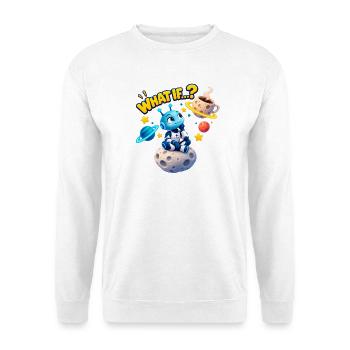 WAS, WENN...? - Unisex Pullover - Weiß - Vorne - Alina (178cm) & Michal (187cm)