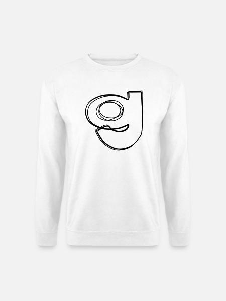 Kleinbuchstabe g handgezeichnet - Unisex Pullover - Weiß