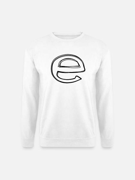Kleinbuchstabe e handgezeichnet - Unisex Pullover - Weiß