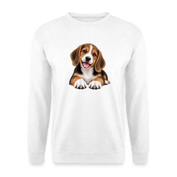 Beagle-Welpe Tierliebhaber - Unisex Pullover - Weiß - Vorne - Alina (178cm) & Michal (187cm)
