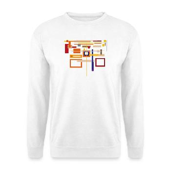 Architektur Muster / Farben Abstrakt - Unisex Pullover - Weiß - Vorne - Alina (178cm) & Michal (187cm)