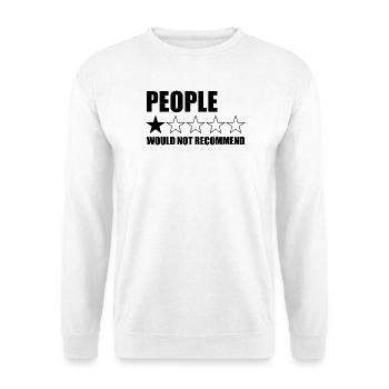 Die Leute würden Funny People nicht empfehlen (1 S - Unisex Pullover - Weiß - Vorne - Alina (178cm) & Michal (187cm)