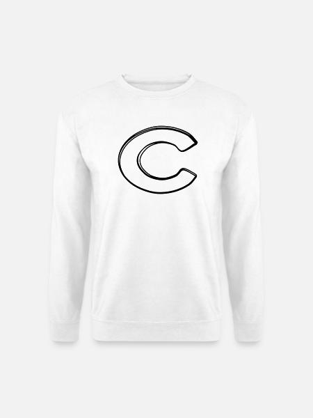 Kleinbuchstabe c handgezeichnet - Unisex Pullover - Weiß