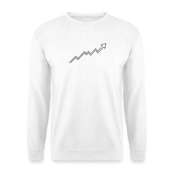 Bullish Trend Arrow - Unisex Pullover - Weiß - Vorne - Alina (178cm) & Michal (187cm)