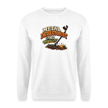 Metalldetektor-Schatzsuche – Ich finde, was Y - Unisex Pullover - Weiß - Vorne - Alina (178cm) & Michal (187cm)
