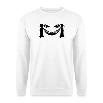 Haengematte Wald Silhouette - Unisex Pullover - Weiß - Vorne - Alina (178cm) & Michal (187cm)