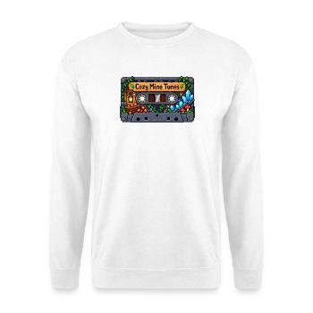 Gemütliche Minenklänge Kassette - Unisex Pullover - Weiß - Vorne - Alina (178cm) & Michal (187cm)