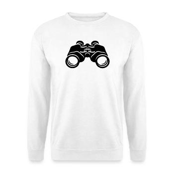 Fernglas Natur Silhouette - Unisex Pullover - Weiß - Vorne - Alina (178cm) & Michal (187cm)