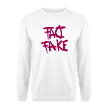 Graffiti Fake Statement Design - Unisex Pullover - Weiß - Vorne - Alina (178cm) & Michal (187cm)