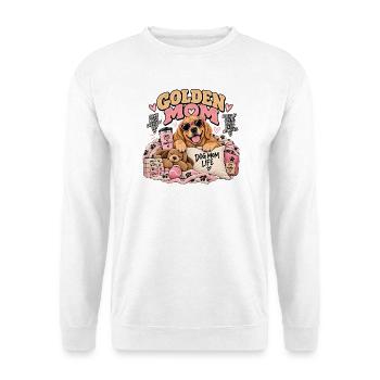 Golden Mom Hund Mom Design - Unisex Pullover - Weiß - Vorne - Alina (178cm) & Michal (187cm)