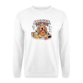 Hundehaare, Bad & Freude in der Badewanne - Unisex Pullover - Weiß - Vorne - Alina (178cm) & Michal (187cm)