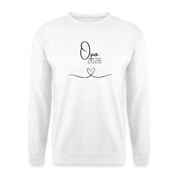 Opa 2026 –Geschenk für Opa since 2026, Weihnachten - Unisex Pullover - Weiß - Vorne - Alina (178cm) & Michal (187cm)