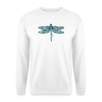 Japanische Libelle Katsu Mushi - Unisex Pullover - Weiß - Vorne - Alina (178cm) & Michal (187cm)